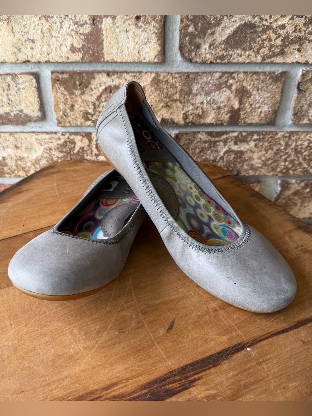 Born Julianne Ballet Flats Women’s Size 7.5 Wide Gray Pre-Owned